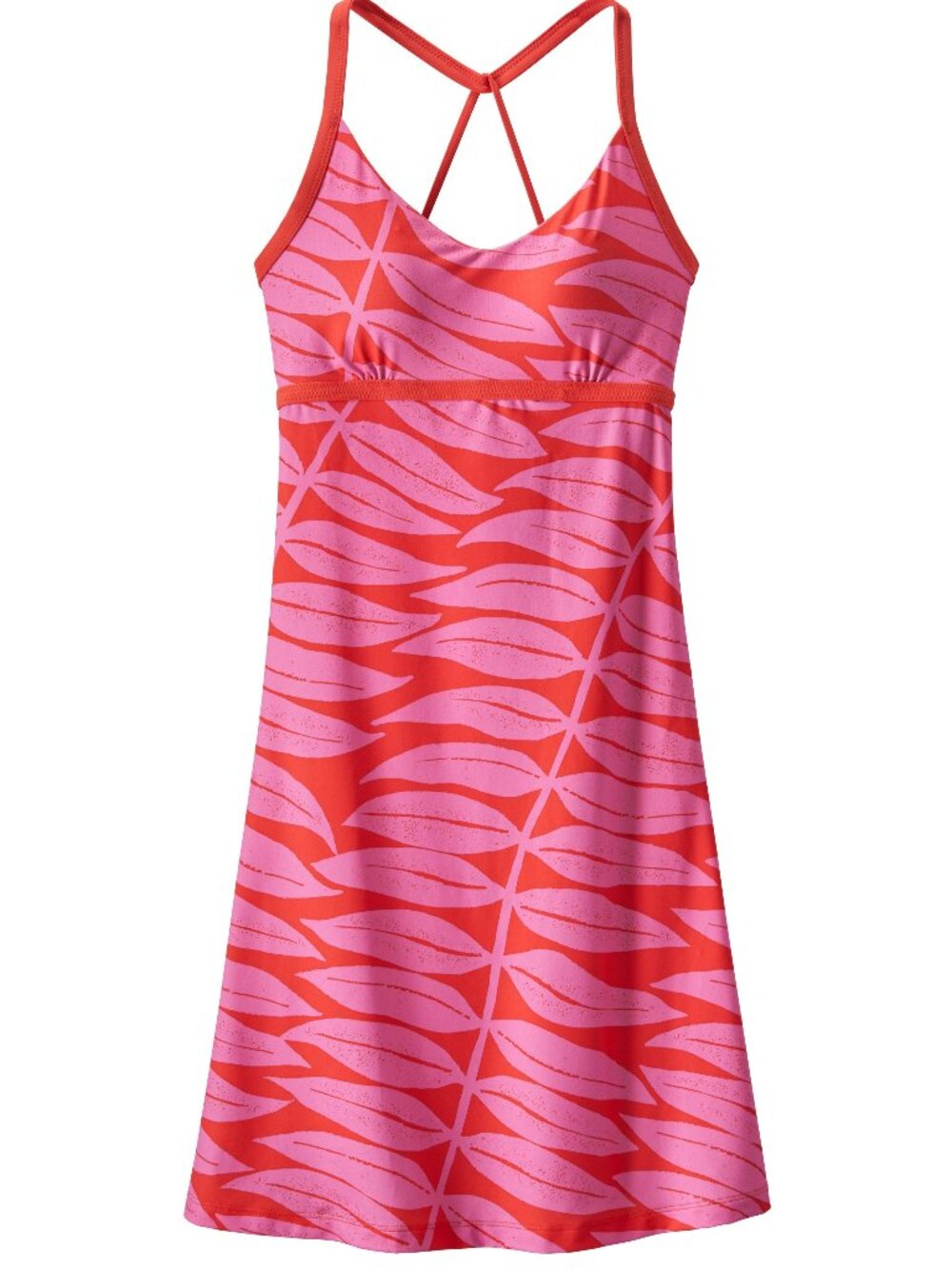 Patagonia Sundown Sally Dress Eucalyptus Fronds Pink Red Size L
